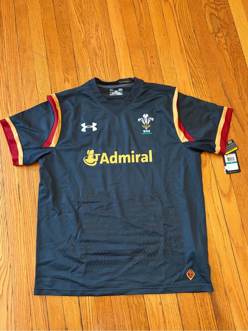 Under Armour Navy Rugby Shirt with Gold and Maroon Accents